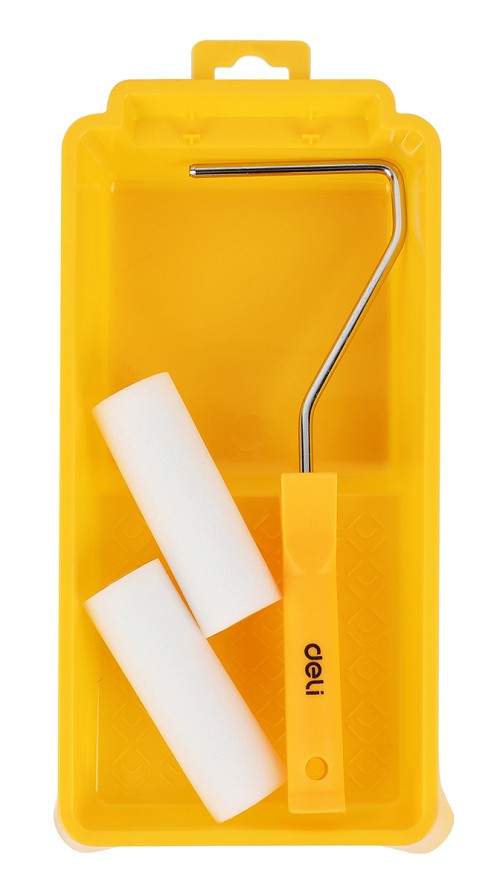 DELI σετ βαφής DL509704, 2x ρολά/λαβή/σκάφη, πολυεστερικός αφρός, 10mm, 100mm, 4τμχ DL509704