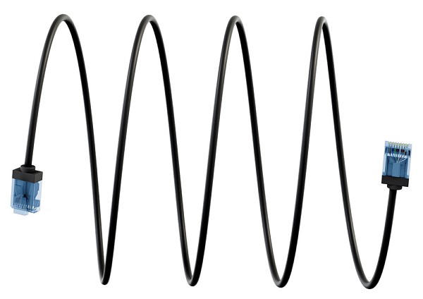 GOOBAY καλώδιο δικτύου 74233, CAT 6A U/UTP, slim, copper, 500MHz, 1m, μαύρο 74233