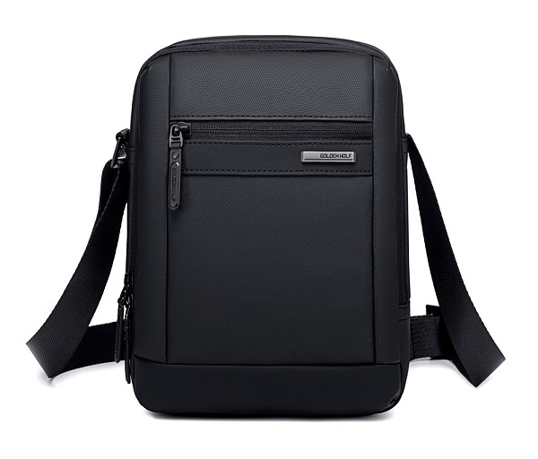 GOLDEN WOLF τσάντα ώμου GKB00732 με θήκη tablet, 3L, μαύρη GKB00732-BK