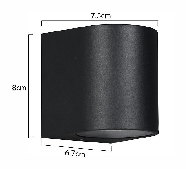 POWERTECH φωτιστικό τοίχου HLL-0187 για GU10 λάμπα, μεταλλικό, IP65, μαύρο HLL-0187