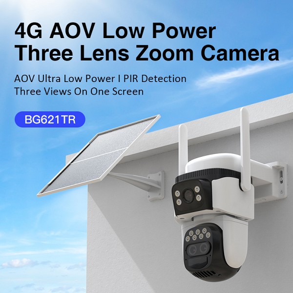 VSTARCAM smart ηλιακή κάμερα BG621TR, triple lens, 3MP, 4G, SD, PTZ, IP66 BG621TR