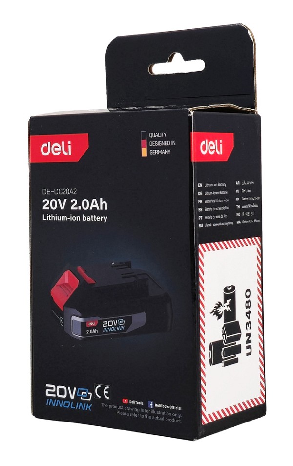 DELI μπαταρία λιθίου για εργαλεία μπαταρίας DE-DC20A2, 20V 2Ah DE-DC20A2