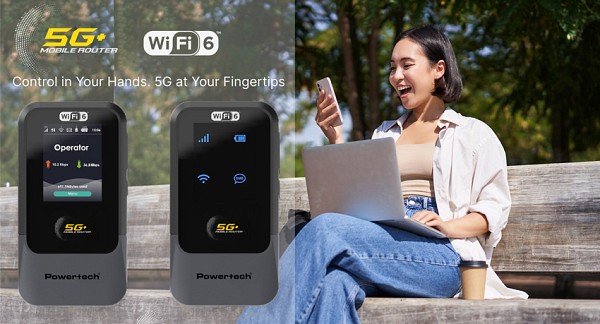 POWERTECH 5G mobile router PT-1512, WiFi 6, AX900 dual band, 4000mAh PT-1512