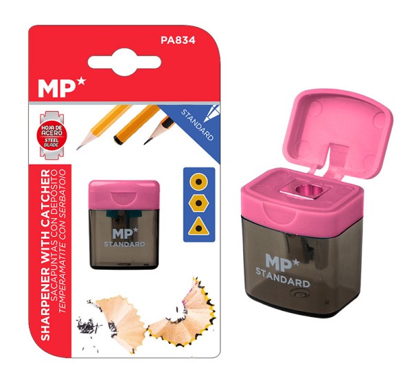 MP ξύστρα μολυβιών με κάδο PA834, ροζ PA834-PK