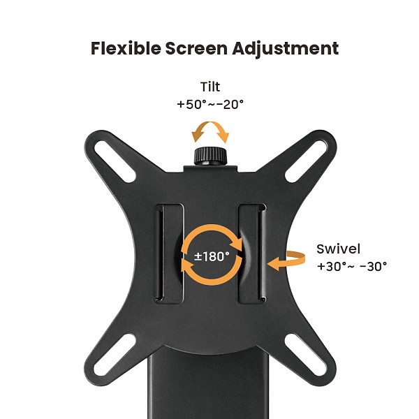 POWERTECH βάση γραφείου οθόνης PT-1449 με βάση mini PC, 17-32, έως 8kg PT-1449