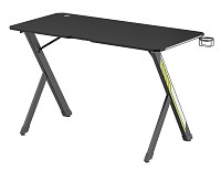 POWERTECH gaming γραφείο PT-1498 με RGB φωτισμό, 120x60x75cm, μαύρο PT-1498