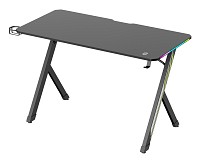 POWERTECH gaming γραφείο PT-1498 με RGB φωτισμό, 120x60x75cm, μαύρο PT-1498