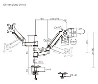 BRATECK βάση γραφείου για 2x οθόνες LDT97-C024PE, 17-32, έως 9kg LDT97-C024PE