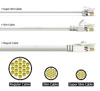 POWERTECH καλώδιο δικτύου CAB-N445, Cat 6A U/UTP, ultra slim, copper, 500MHz, 10m, γκρι CAB-N445