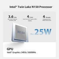 BEELINK mini PC Mini S13, Intel N150, 16GB, 1TB SSD, Windows 11 Pro MINIS13-N150-161