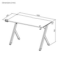 POWERTECH gaming γραφείο PT-1498 με RGB φωτισμό, 120x60x75cm, μαύρο PT-1498