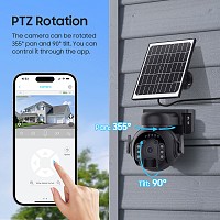 SECTEC smart ηλιακή κάμερα ST-515C-3M-5W-BK, 3MP, WiFi, SD, PTZ, IP65 ST-515C-3M-5W-BK