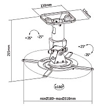 BRATECK Βάση για projectors EPB-2, οροφής, 360° περιστροφή, 15kg EPB-2