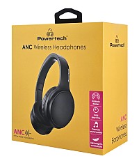 POWERTECH headphones PT-1463, ενσύρματα & ασύρματα, ANC, 40mm, 500mAh, μαύρα PT-1463