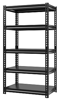 HOME USE μεταλλική ραφιέρα HUH-0248 με 5 ράφια, 90x40x183cm, μαύρη HUH-0248