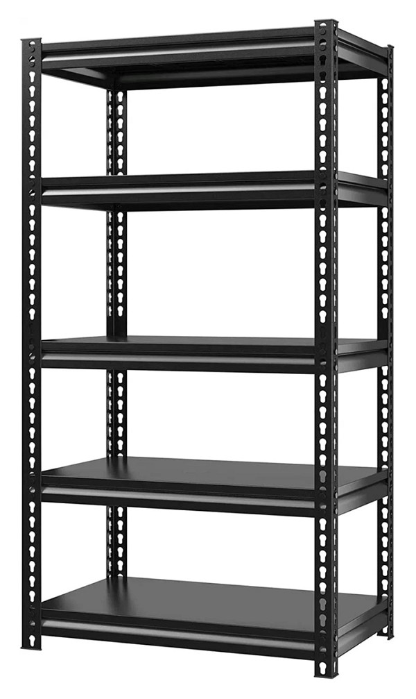 HOME USE μεταλλική ραφιέρα HUH-0248 με 5 ράφια, 90x40x183cm, μαύρη HUH-0248