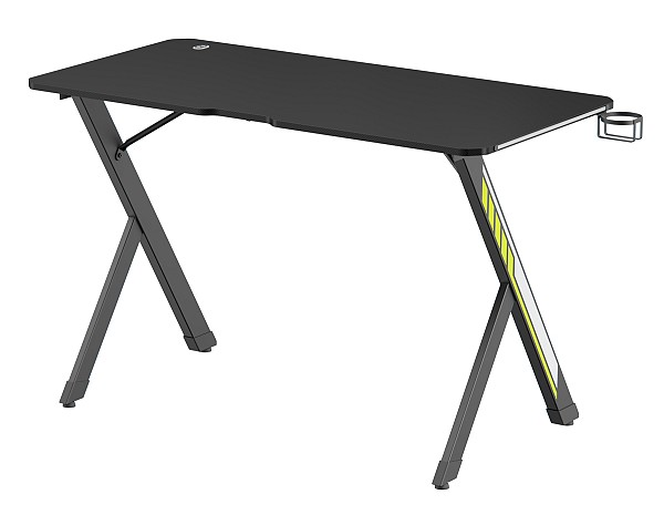 POWERTECH gaming γραφείο PT-1498 με RGB φωτισμό, 120x60x75cm, μαύρο PT-1498