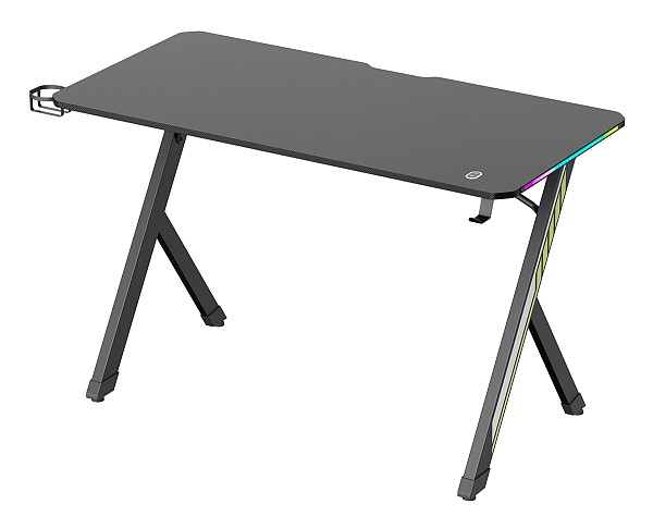 POWERTECH gaming γραφείο PT-1498 με RGB φωτισμό, 120x60x75cm, μαύρο PT-1498
