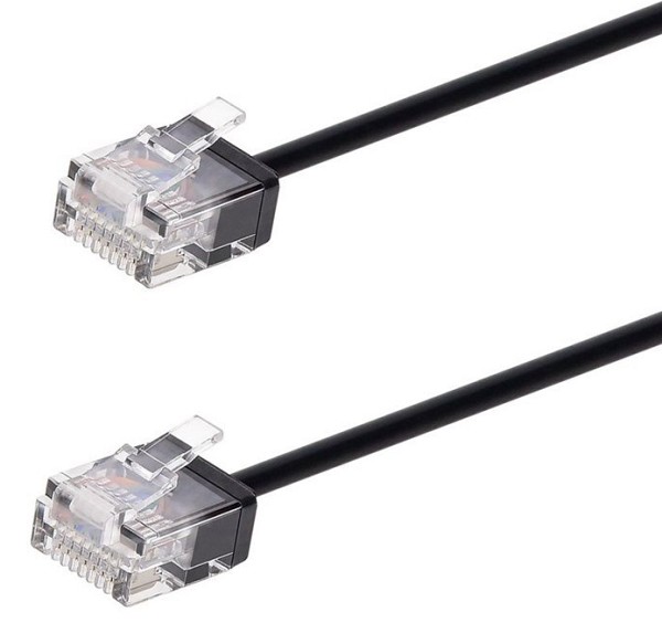 POWERTECH καλώδιο δικτύου CAB-N431, Cat 6A U/UTP, ultra slim, copper, 500MHz, 1m, μαύρο CAB-N431