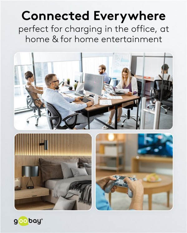 GOOBAY καλώδιο USB-C σε 2x USB-C 75739, 60W, 480Mbps, 1.5m, γκρι 75739