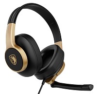 SADES gaming headset UPOWER, 3.5mm σύνδεση, 40mm, μαύρο/χρυσό SA-703-BK