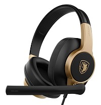 SADES gaming headset UPOWER, 3.5mm σύνδεση, 40mm, μαύρο/χρυσό SA-703-BK