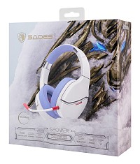 SADES gaming headset SPOWER, 3.5mm σύνδεση, 40mm, multi-platform, λευκό SA-725-WH
