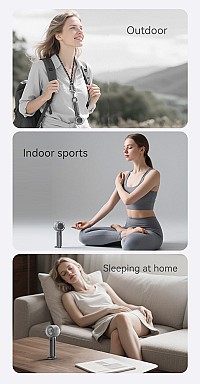 USAMS φορητός ανεμιστήρας LU01 με 5 ταχύτητες, 2000mAh, μαύρος LU01FS01