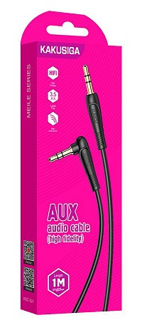 KAKUSIGA καλώδιο ήχου 3.5mm KSC-521, AUX, 90°, HiFi 1m, μαύρο KSC-521-BK
