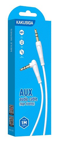 KAKUSIGA καλώδιο ήχου 3.5mm KSC-521, AUX, 90°, HiFi 1m, λευκό KSC-521-WH