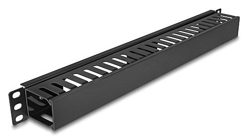DELOCK cable management 81555 για rack 19"/1U, πλαστικό/μεταλλικό, μαύρο 81555