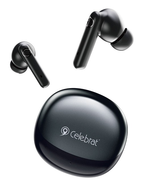 CELEBRAT earphones με θήκη φόρτισης W71, True Wireless, 10mm, 30/200mAh, μαύρα W71-BK