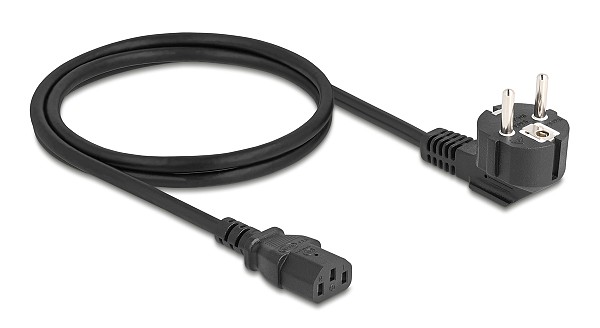 DELOCK καλώδιο τροφοδοσίας 81299, 3x 0.75mm², 1m, μαύρο 81299