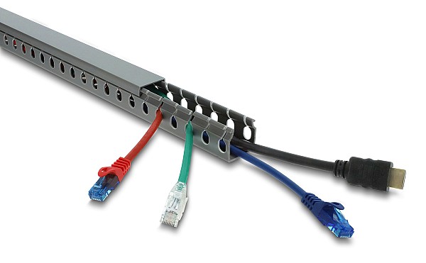 DELOCK cable management 22028, πλαστικό, 30x30mm, 1m, γκρι 22028