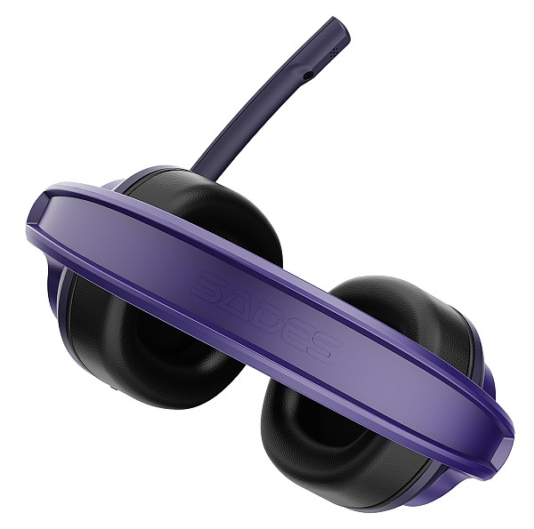 SADES gaming headset UPOWER, 3.5mm σύνδεση, 40mm, μωβ SA-703-PR
