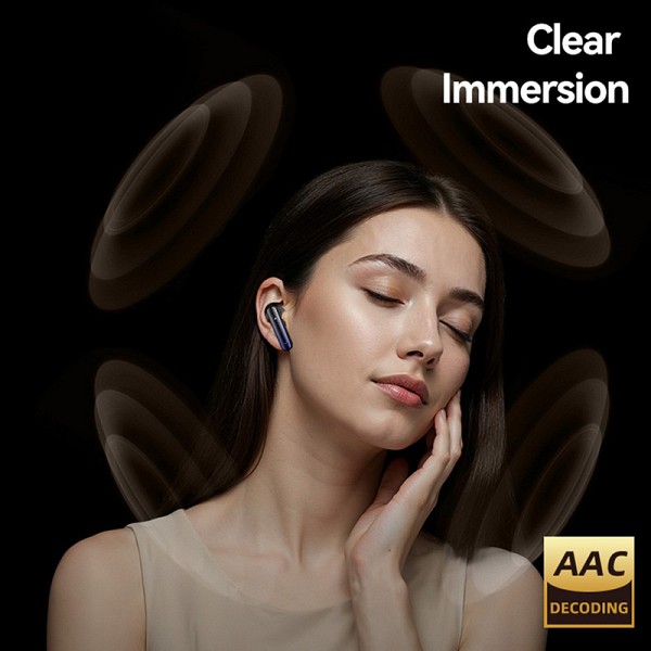 USAMS earphones με θήκη φόρτισης E02, TWS, ANC & ENC, Φ10mm, 35/300mAh, μαύρα BHE0201