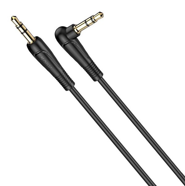 KAKUSIGA καλώδιο ήχου 3.5mm KSC-521, AUX, 90°, HiFi 1m, μαύρο KSC-521-BK