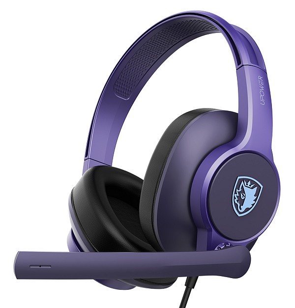 SADES gaming headset UPOWER, 3.5mm σύνδεση, 40mm, μωβ SA-703-PR