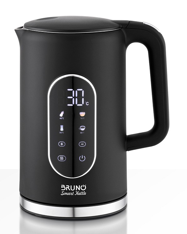 BRUNO Βραστήρας νερού προηγμένων λειτουργιών, ψηφιακός με διπλό τοίχωμα BRN-0245, 1.7L 2200W, μαύρος BRN-0245