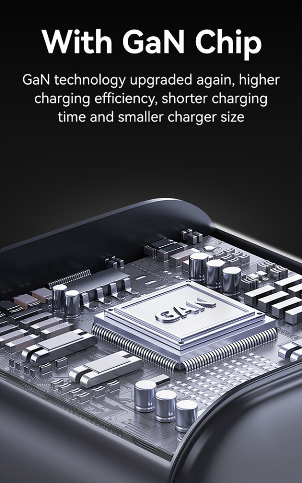 USAMS φορτιστής τοίχου CC263, USB & USB-C, 30W, GaN, μαύρος CC263TC01