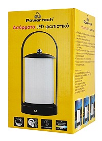 POWERTECH LED επιτραπέζιο φωτιστικό HLL-0192 με λαβή, ρυθμιζόμενο, επαναφορτιζόμενο, μαύρο HLL-0192
