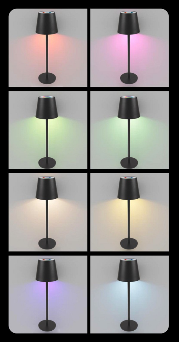 POWERTECH LED επιτραπέζιο φωτιστικό HLL-0196, RGB, ρυθμιζόμενο, επαναφορτιζόμενο, λευκό HLL-0196