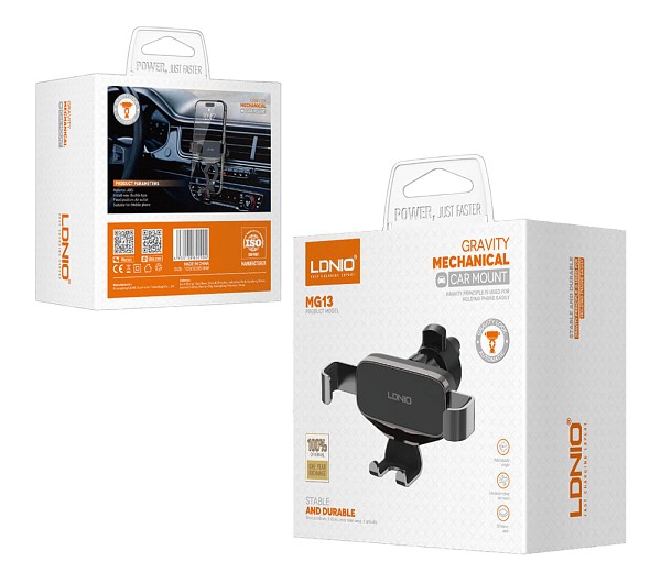 LDNIO βάση smartphone αυτοκινήτου MG13 για αεραγωγούς, μαύρη 6933138602904