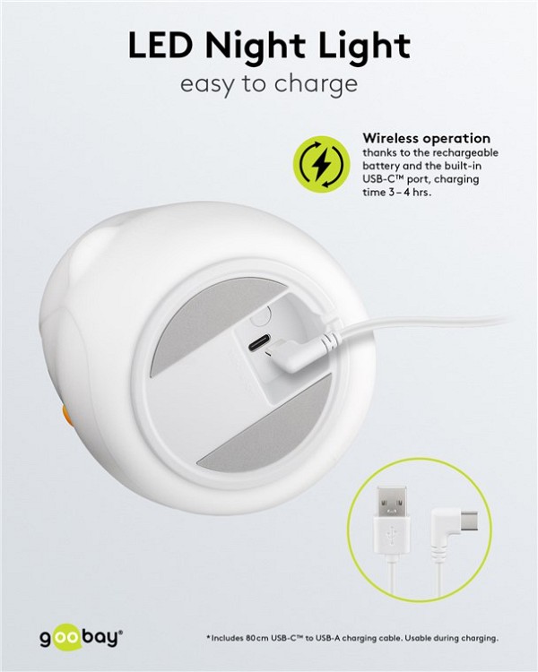 GOOBAY LED φωτιστικό νυκτός πιγκουίνος 61648, RGB, επαναφορτιζόμενο, λευκό 61648