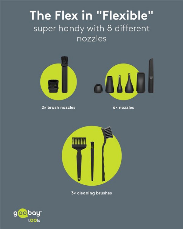 GOOBAY ηλεκτρικό air duster 77831 με φακό, 180W, 6000mAh, μαύρο 77831