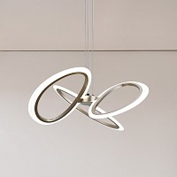 POWERTECH LED φωτιστικό οροφής HLL-0205, 40W, 4000K, Φ53x120cm, οπάλ χρυσό/μαύρο HLL-0205