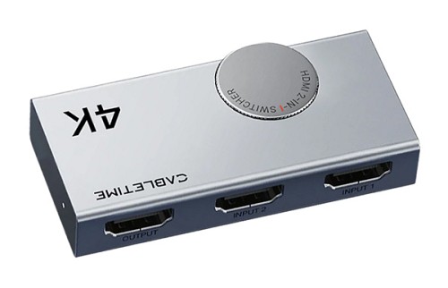 CABLETIME HDMI switch CT-HS4K2-AG, 2 σε 1, 4K/60Hz, bi-directional, γκρι CT-HS4K2-AG