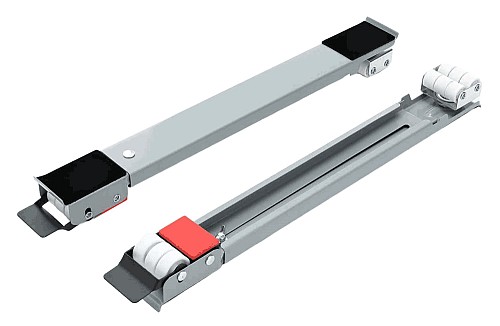 BRATECK βάση λευκών συσκευών WMS11-4 με ρόδες, ρυθμιζόμενη, έως 300kg, γκρι WMS11-4