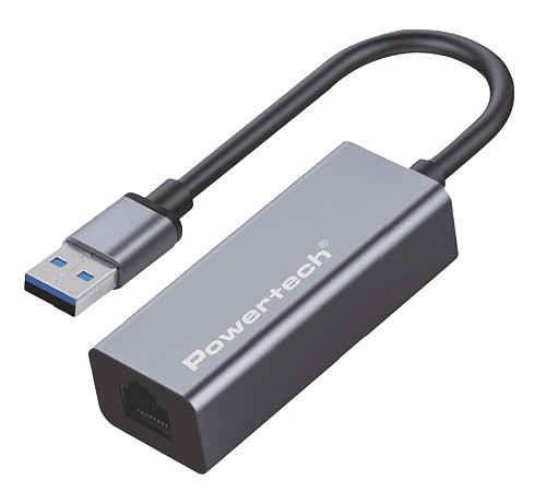 POWERTECH αντάπτορας δικτύου PT-1454, USB, 1000Mbps Ethernet, γκρι PT-1454