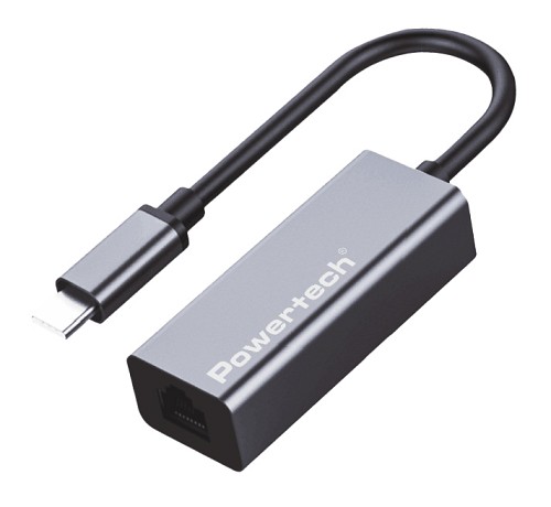 POWERTECH αντάπτορας δικτύου PT-1455, USB-C, 1000Mbps Ethernet, γκρι PT-1455